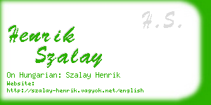 henrik szalay business card